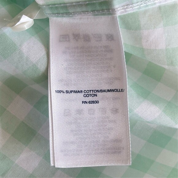 Lands' End Button-Up Top Womens 18P Petite Mint Green Gingham Sleeveless - Picture 3 of 8